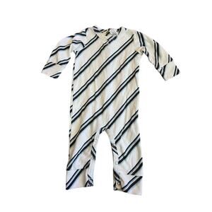 Kate Quinn Organics 70s style striped jumpsuit 6-12m